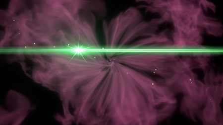 star with lens flare and bokeh effect made in 3d softwareの写真素材