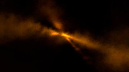 Sunset in the clouds. Sunlight in the clouds. 3D illustration