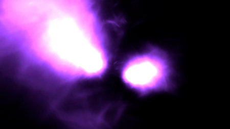 particles and optical flares blue loop flicker bokeh effect backgroundの写真素材