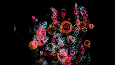 Abstract background with circles. Different shades. With color and light transitions.