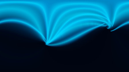 Abstract blue background with wavy lines. Vector illustration for your designの写真素材