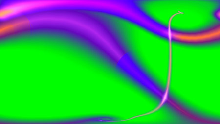 abstract colorful background with smooth lines and curves in green and purpleの写真素材