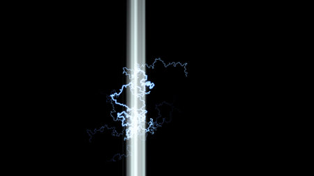 Lightning in the dark. Abstract background. 3D rendering.の写真素材