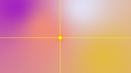 A vibrant abstract background featuring a smooth gradient of soft pinks, purples, and yellowsの写真素材