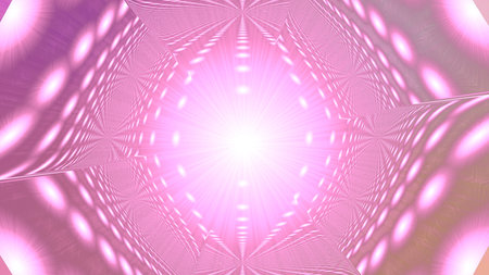 This captivating image showcases a vibrant pink tunnel effectの写真素材
