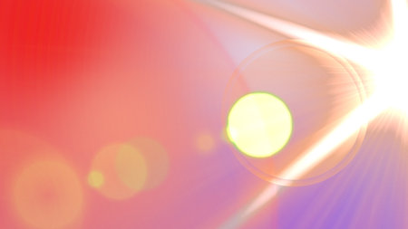 This abstract background showcases vibrant, soft light leaks and lens flares in a variety of pastel colors, including reds, pinks, and purplesの写真素材