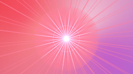Sun rays on a pink background. Rays of light. Vector illustration.の写真素材
