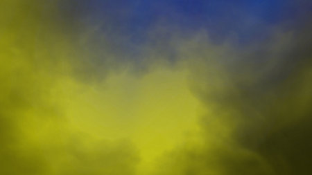 Abstract background with different colored spots. Different shades of blue and yellow.の写真素材