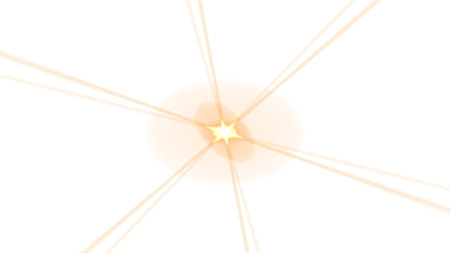 star with lens flare and bokeh effect made in 2d software