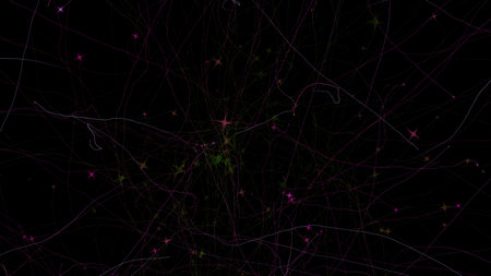 Abstract background with circles and lines in different shades of the same color.