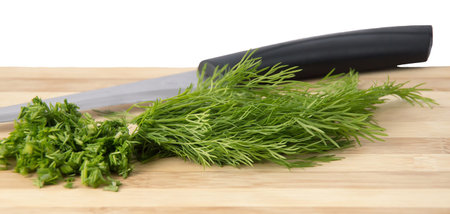 Fresh dill isolated on white background.の写真素材