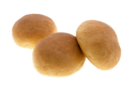round wheat bread isolated on white background