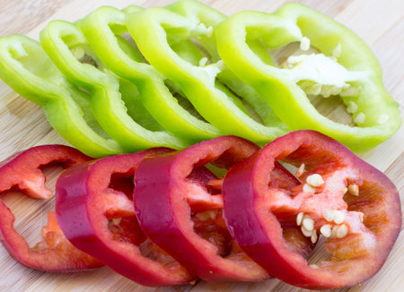 Fresh colorful sweet bell pepper isolated on a white background