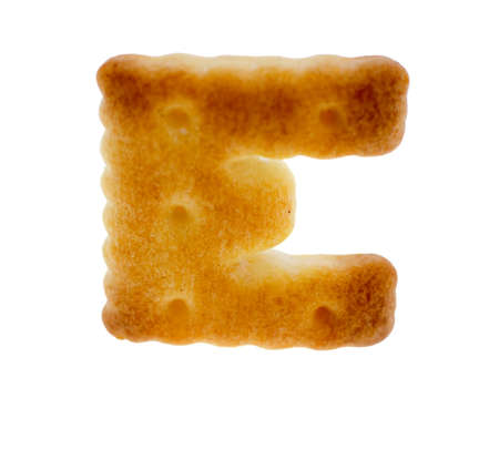 Alphabet cookie biscuits isolated on white backgroundの写真素材