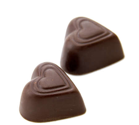 Chocolate candies isolated on white background.の写真素材