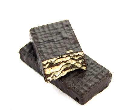 Chocolate candies isolated on white background.の写真素材