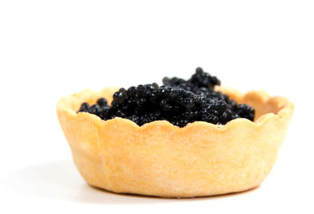 Caviar in tartlet isolated on white backgroundの写真素材
