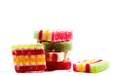 Jelly candies on white background. Gummy candy on a white background.