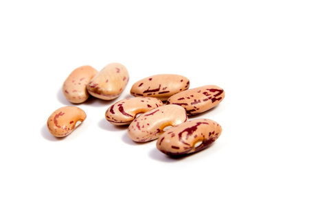Colorful beans close up isolated on a white background