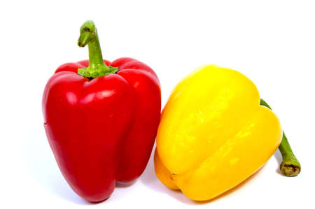 Fresh colorful sweet bell pepper isolated on a white backgroundの写真素材