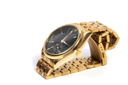 Smart  black digital wristwatch isolated on a white background.の写真素材