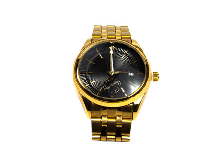 Smart  black digital wristwatch isolated on a white background.の写真素材