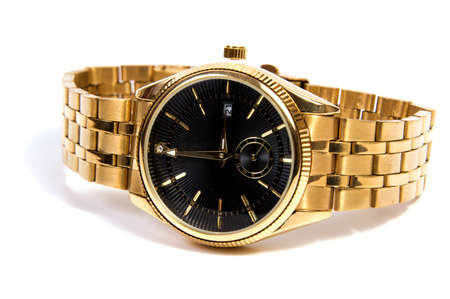 Smart  black digital wristwatch isolated on a white background.の写真素材