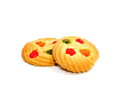 Shortbread biscuits on a white background . . .の写真素材