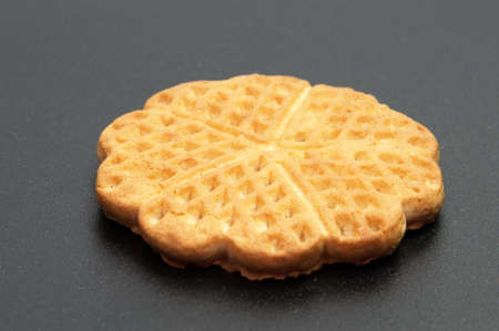 Shortbread biscuits on a black background . . .の写真素材
