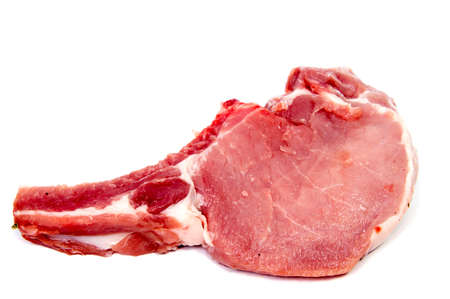 Pork bacon isolated on a white background. pork bellyの写真素材
