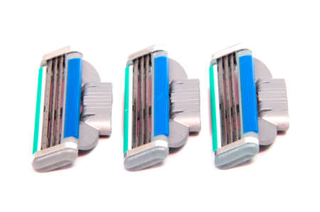 Use disposable shaving machine on white backgroundの写真素材