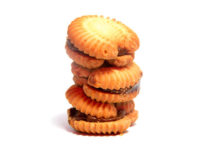 Shortbread biscuits  isolated on white background cutout