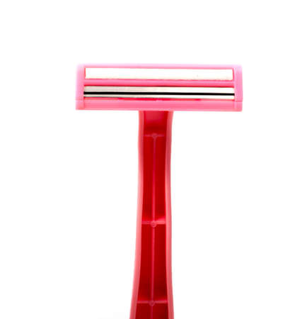 Use disposable shaving machine on white background.の写真素材