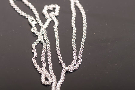 Set of various jewelry chains isolated on background, each one shot separately