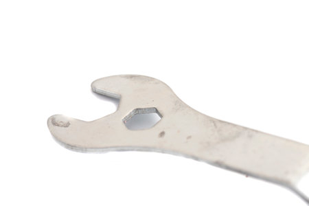 Close Up of an Spanner wrench isolated on a transparent background. A wrench or spanner is a tool used to provide gripの写真素材
