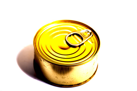 Tinned food isolated on the white background,