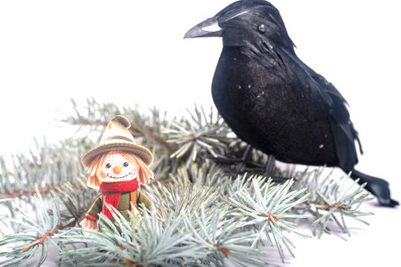 Christmas landscape with gifts and snow.の写真素材