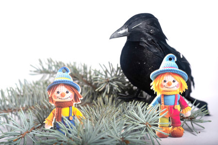 Christmas landscape with gifts and snow.の写真素材