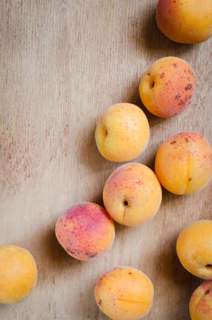 Fresh Organic Apricot on Rustic Background. Selective Focus.の写真素材