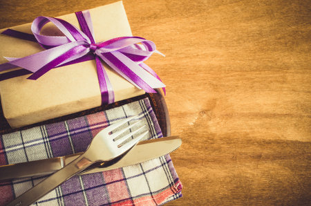 Festive table settingの写真素材