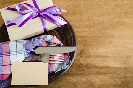 Festive table settingの写真素材