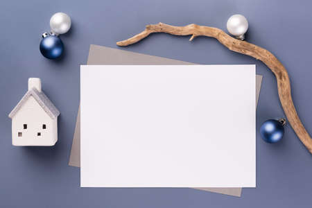 Christmas Greeting Card Mockup in luxury styleの写真素材