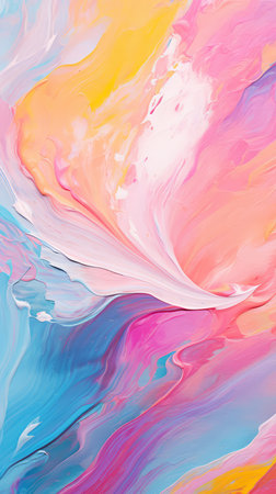 Strokes of colored paint. Texture of acrylic or oil paint. Artistic background.の素材