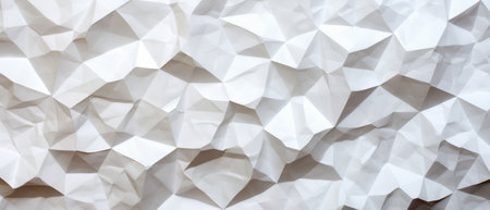 Chaotic white and gray clean background with texture and pattern of hills, crumpled paper.の素材
