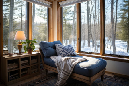 A cozy place to read and relax. Festive winter atmosphereの素材