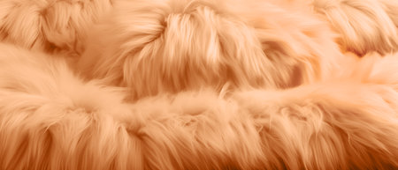 Modern banner in Peach Fuzz color of the year 2024. Texture of wool and fibers. Generative AIの素材