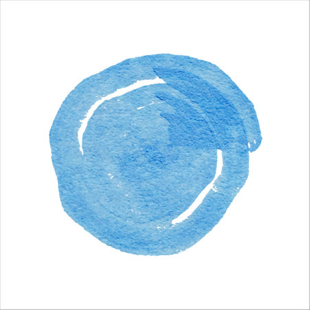 Abstract Blue Watercolor Brush Stroke Circle. Vector Watercolor Brushesのイラスト素材