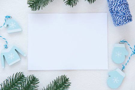 Christmas Card Mockup, Holiday Greeting Card or Invitation Mockup 5x7の写真素材