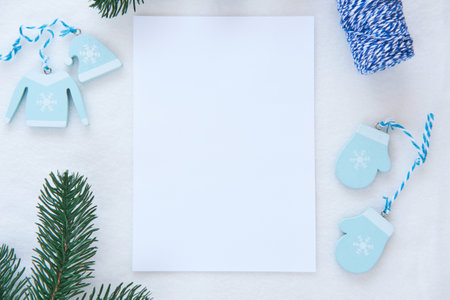 Christmas Card Mockup, Holiday Greeting Card or Invitation Mockup 5x7の写真素材