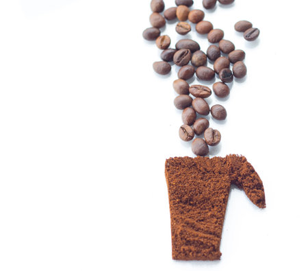 coffee beans on white isolated